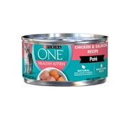 Purina One Healthy Kitten, Chicken Salmon, Wet Kitten Food, 3 oz Cans, 12 Pack